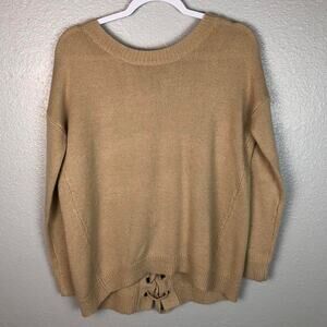Entro Size S Lace Up Sweater Contemporary Chunky Casual Winter Warm Autumn
